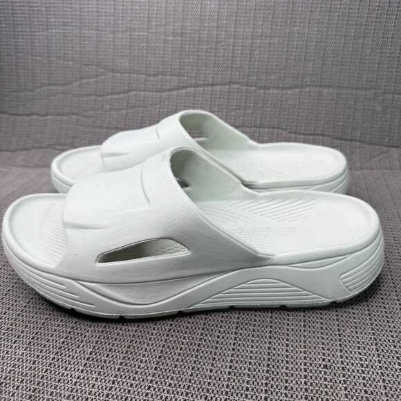Unisex Size 40 White Slip-On Open-Toe Lightweight EVA Comfort Slides Sandals - Picture 1 of 8
